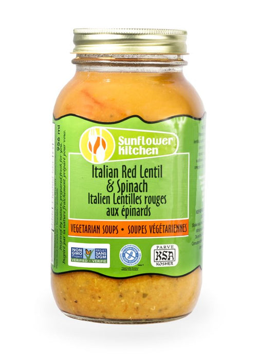Sunflower Kitchen - Italian Red Lentil & Spinach Soup (Low Fat), 956 mL
