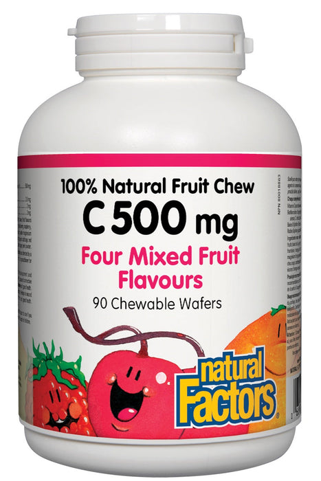 Natural Factors - C 500 mg 100% Natural Fruit Chew chewable wafers, 90 chewable wafers