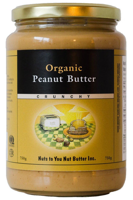 Nuts To You Nut Butter Inc - Organic Peanut Butter Crunchy, 750 g