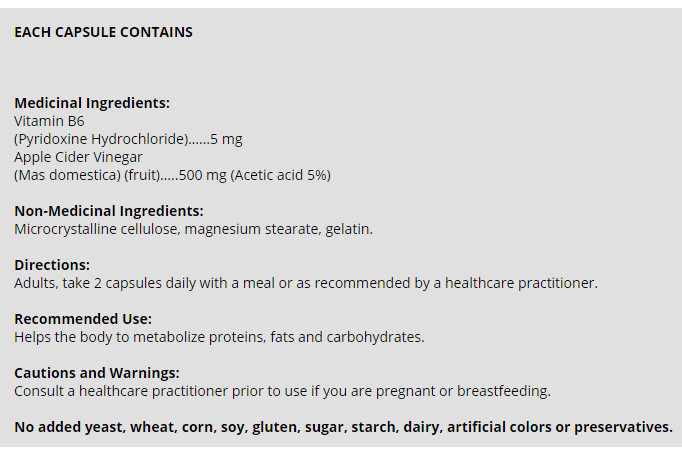 Trophic - Apple Cider Vinegar & B6, 180 Caps