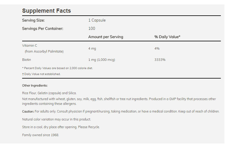 NOW - Biotin, 100 caps