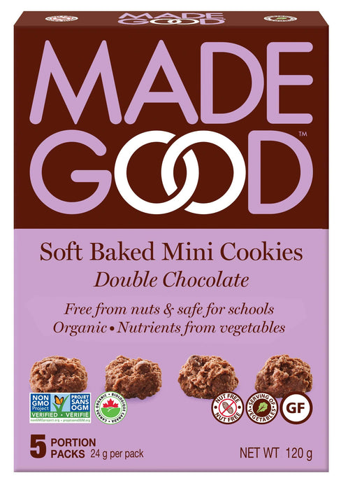 Made Good - Soft Baked Mini Cookies, Double Chocolate, 5x24 g