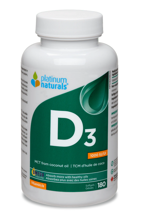 Platinum Naturals - Vitamin D3 1000IU, 180 SG