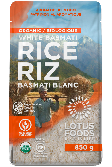 Lotus Rice - Organic White Basmati Rice , 850 g