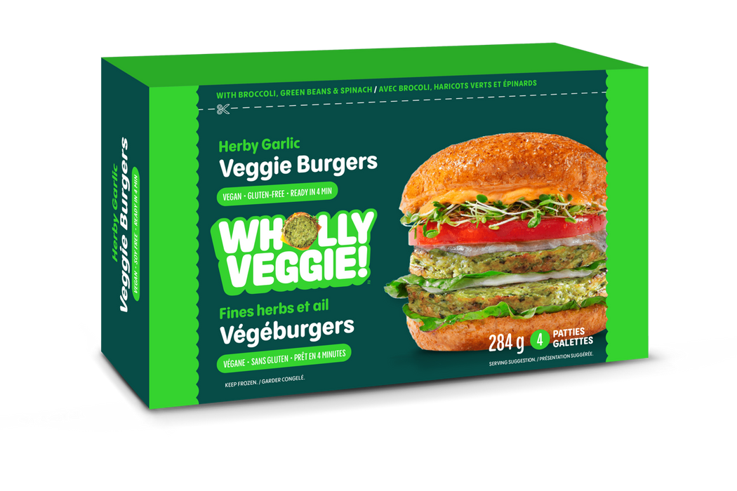 Wholly Veggie - Herby Garlic Veggie Burgers, 284 g