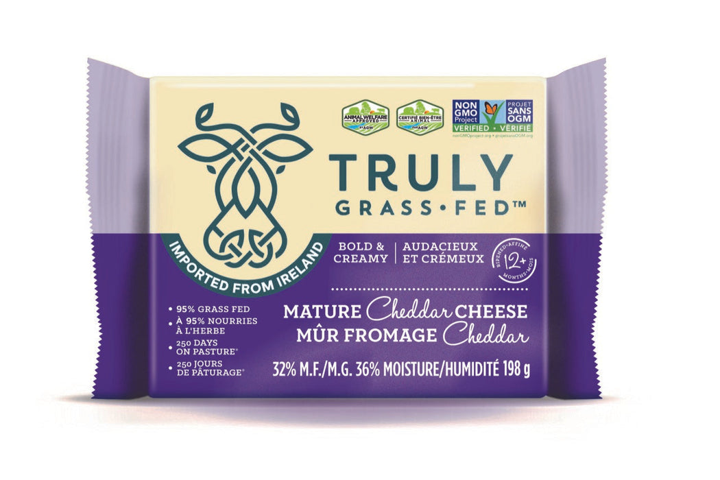 Truly Grass Fed - Grass Fed Mature Cheddar, 198 g