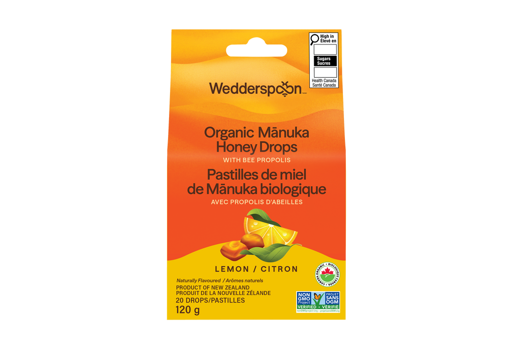 Wedderspoon - Organic Manuka Lemon Honey Drops - 130 g