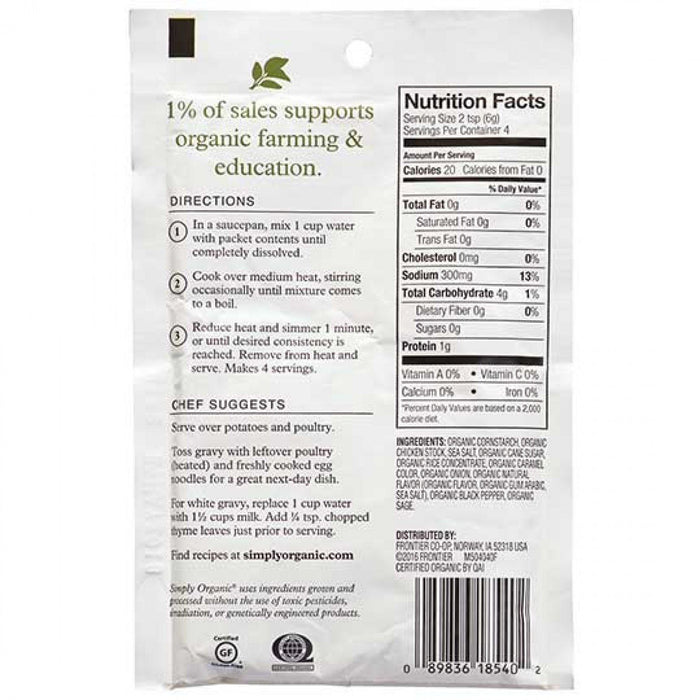 Simply Organic Chicken Gravy Seasoning Mix - 28 g