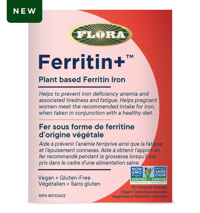 Flora - Ferritin + Bottle, 30 Capsules