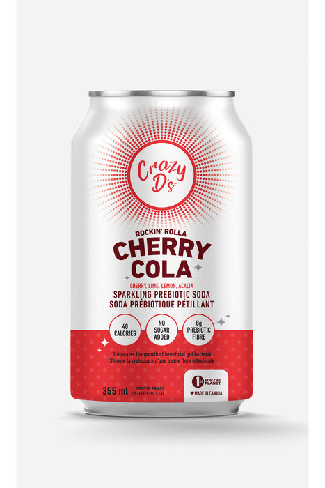 Crazy D's Sparkling Prebiotic - Rockin' Rolla Cherry Cola, 355 mL