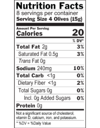 Big Picture Foods - Green Amfissa Olives - Pitted, 230 mL