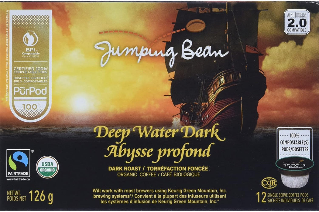 Jumping Bean - Organic Deep Water Dark Pod, 12 Count