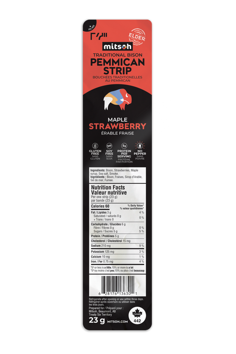 Mitsoh - Maple Strawberry Pemmican Strip, 23 g