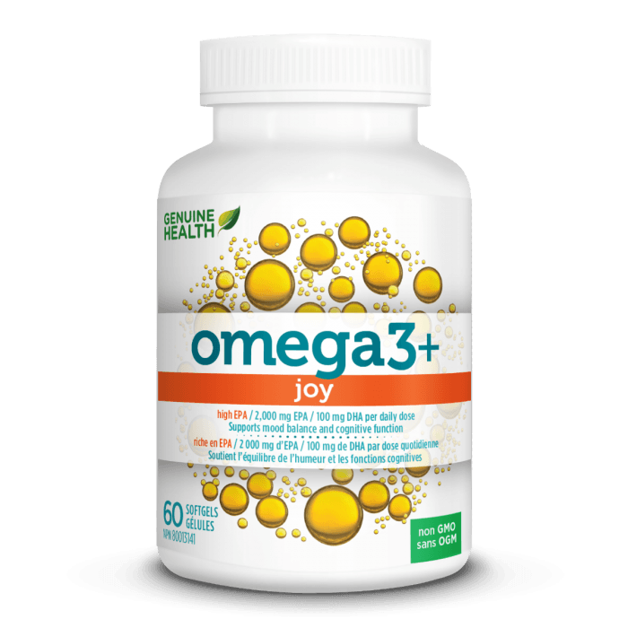 Genuine Health - omega3+ JOY, 60 Capsules