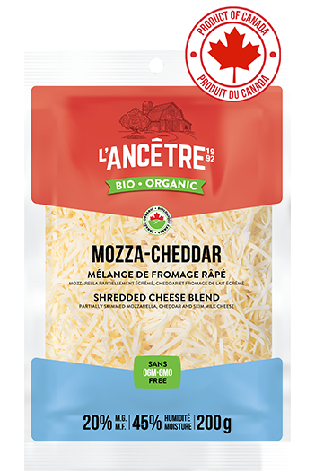 L'Ancetre - Organic Shredded Mozza-Cheddar Cheese Blend, 200 g