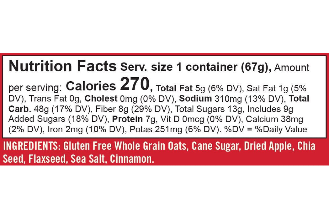 Bob's Red Mill - Gluten-Free Apple Cinnamon Oatmeal Cup, 67 g