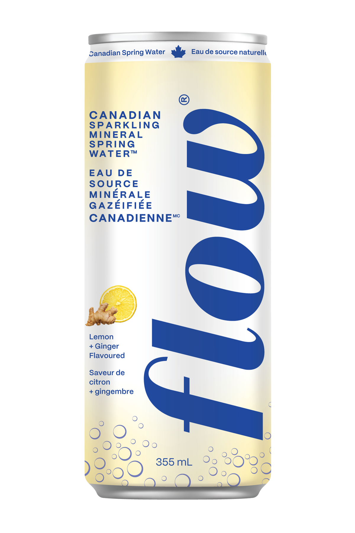 Flow - Sparkling Water - Lemon Ginger, 355 mL — Goodness Me!
