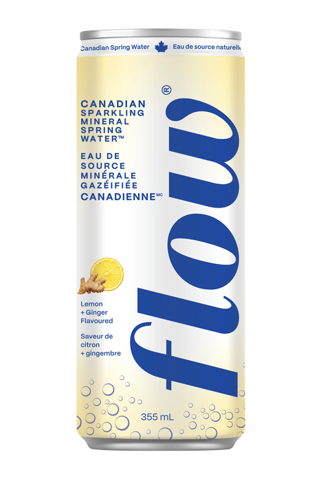 Flow - Sparkling Water - Lemon Ginger, 355 mL