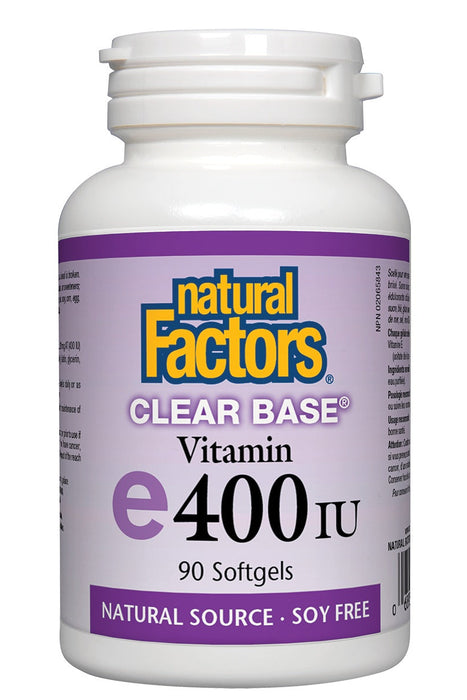 Natural Factors - Clear Base® Vitamin E - 400IU -90 softgels