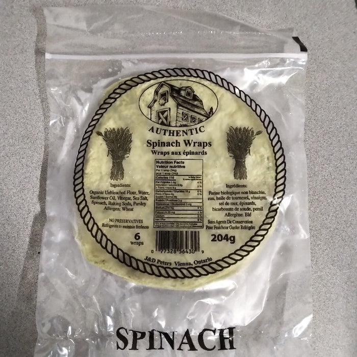 J&D Peters - Spinach Tortillas - Small, 204 g