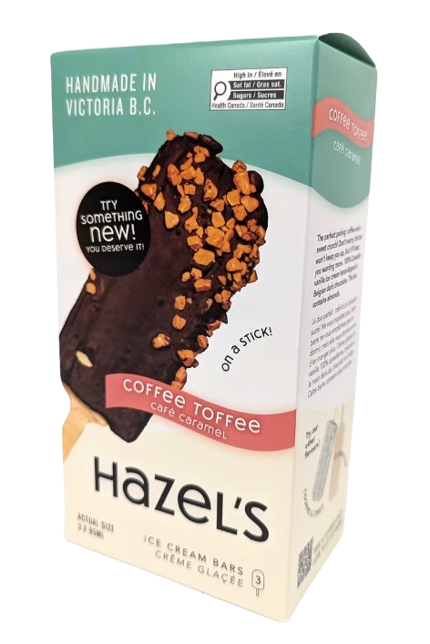 Hazel's Ice Cream - Coffee Toffee Ice Cream Bars, 285 mL