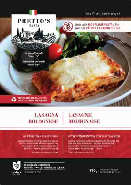 Pretto's Pasta - Gluten Free Lasagna Bolognese, 750 g