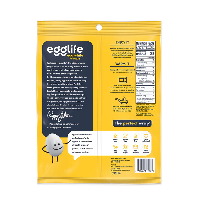 Egglife - Original Egg White Wraps, 168 g