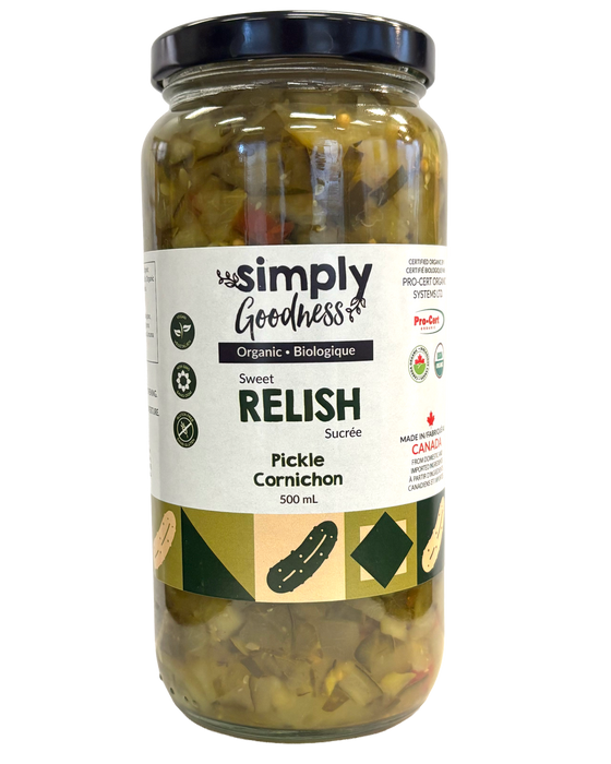 Simply Goodness - Organic Sweet Relish, 500 mL