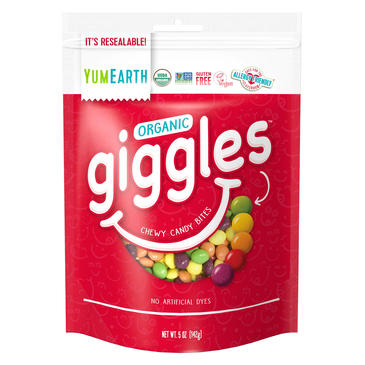 yummy Yum Earth - Organic Giggles Chewy Candy Bites, 142 g