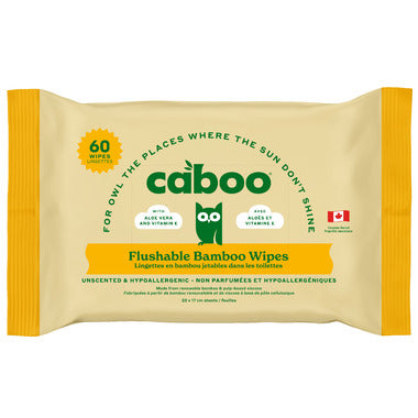 Caboo - Bamboo Flushable Wipes, 60 Count
