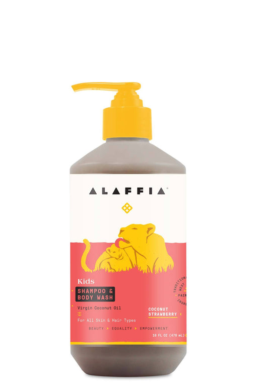 Alaffia - Baby & Kid's Shampoo & Body Wash, Coconut Strawberry, 475ml