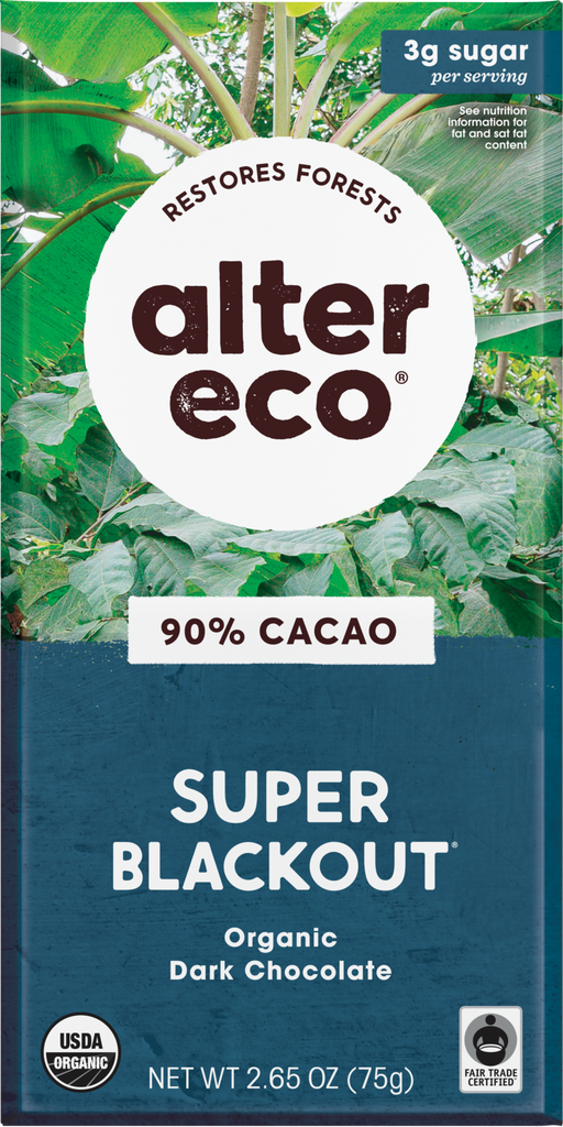 Alter Eco - Organic Dark Chocolate, Super Blackout, 75g