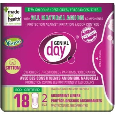 Genial Day - Absorbent Pantyliners, 18 count