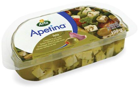 Arla - Apetina Feta in Oil with Green Olives & Garlic, 100g