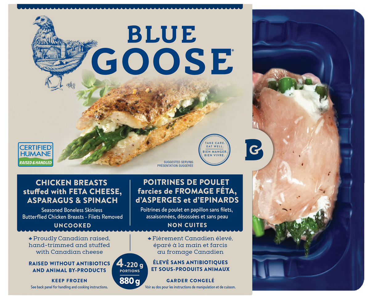 Blue Goose Chicken Breast Stuffed with Feta, Asparagus & Spinach, 4x