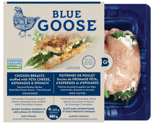 Blue Goose - Chicken Breast Stuffed with Feta, Asparagus & Spinach, 4 X 220G