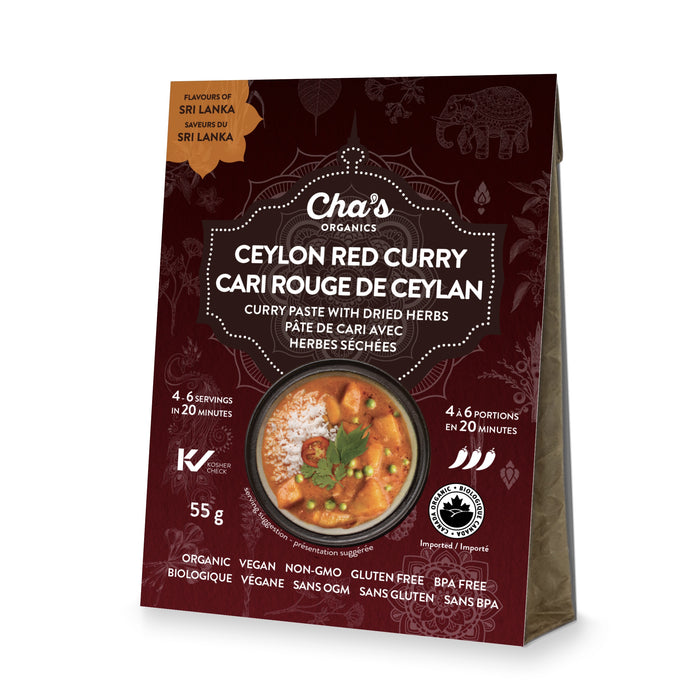 Cha's Organics - Organic Ceylon Curry Paste, Red, 55g