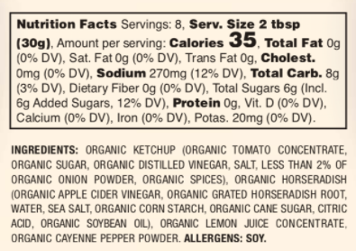 Suzie's Organics - Organic Cocktail Sauce, 237ml