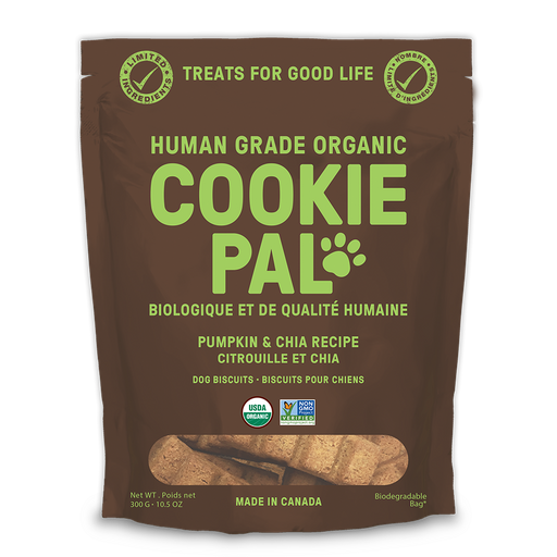 CookiePal - Organic Dog Treats, Pumpkin & Chia, 300g