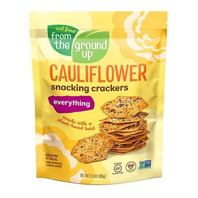 From The Ground Up - Cauliflower Snacking Crackers, Everything, 100g