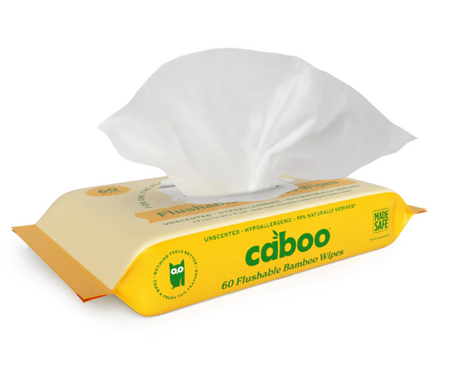 Caboo - Bamboo Flushable Wipes, 60 Count