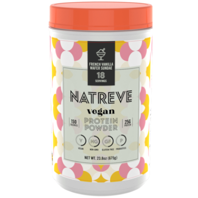 Natreve - Vegan Protein Powder, French Vanilla Wafer, 675g