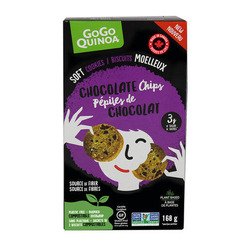 Gogo Quinoa - Quinoa Cookies, Soft Chocolate Chip, 168g