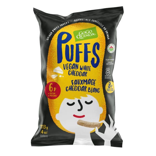 GoGo Quinoa - Organic & Plant-Based Puffs - White Cheddar, 113g