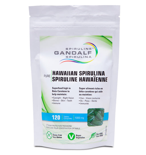 Gandalf Spirulina - Hawaiian Spirulina Powder 1000mg, 120 tabs