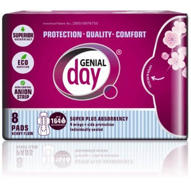 Genial Day - Heavy Flow Pads, 8pack