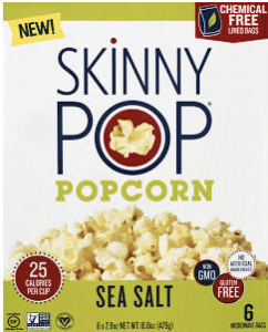 Skinny Pop - Microwave Popcorn, Sea Salt, 6x80g