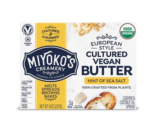Miyoko's Dairy - European Style Cultured Vegan Butter, 227g