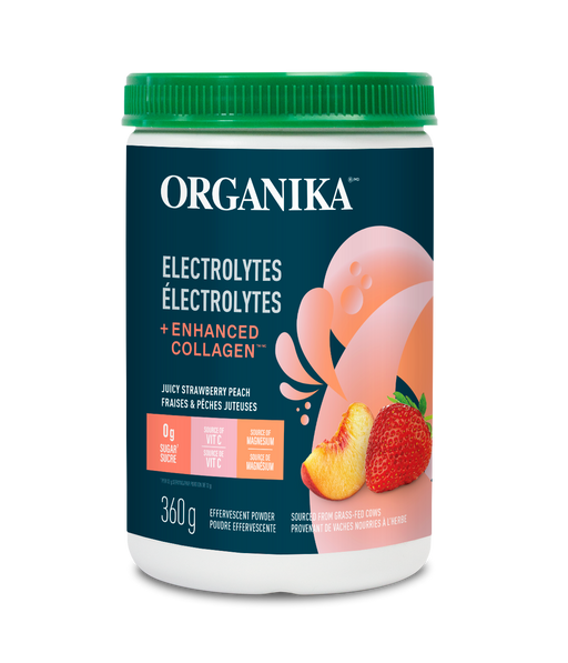 Organika - Electrolytes + Enhanced Collagen, Strawberry Peach, 360G