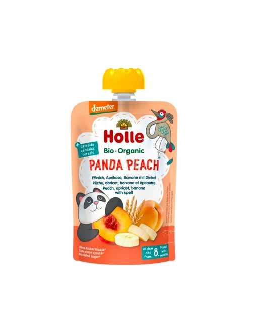 Holle - Organic Baby Food Pouch, Panda Peach, 100g
